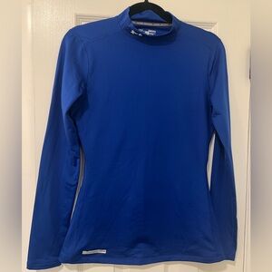 Under Armour - ColdGear Blue mock neck Performance Top